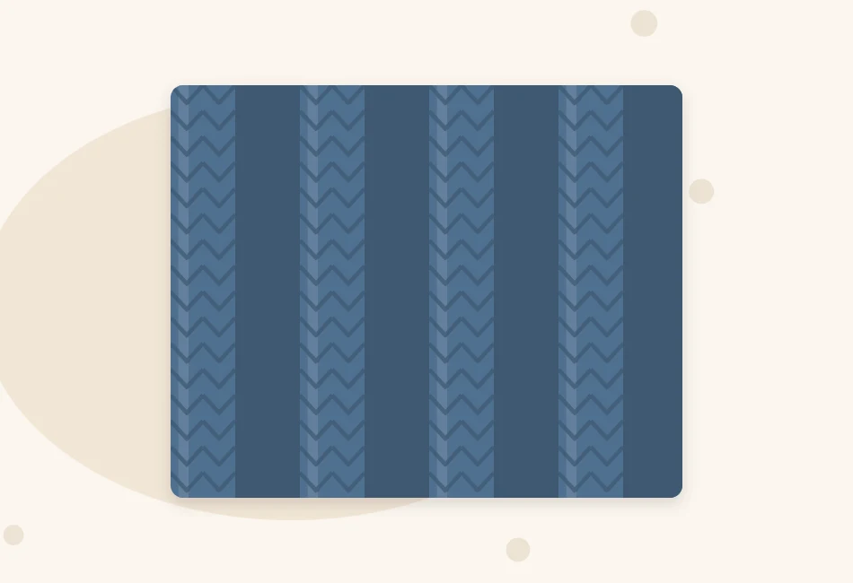 Illustration of a close-up of 2x2 ribbing showing pairs of raised knit columns separated by recessed purl valleys
